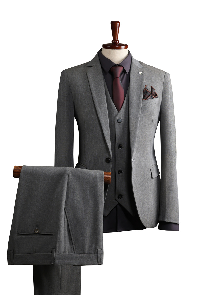 H226Elegant Men's Tuxedo Dress Code Versatile Slim Wedding Suit with Modern Korean Flair