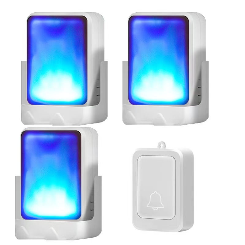 7 Colors Light Flash Music Doorbell Wireless Door bell Suitable For The Deaf/Hard Of Hearing M usic Can Be Changed