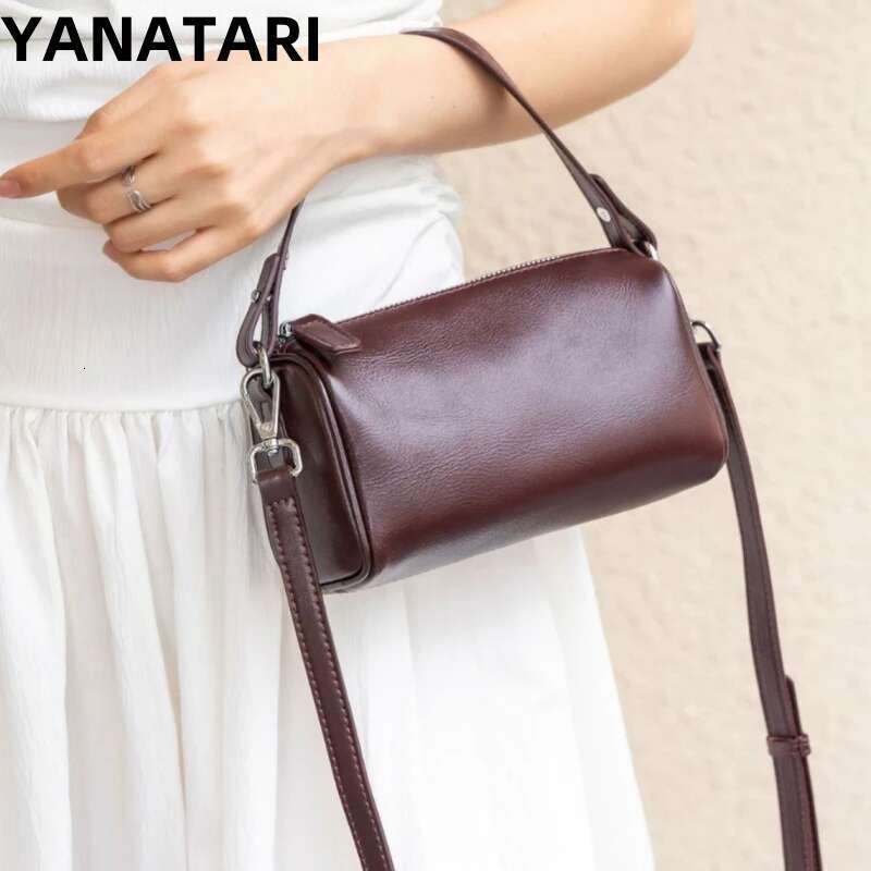 YANATARI Handbag Leather Soft Leather Minimalist Crossbody Women Female Shoulder Bag Vintage Bag