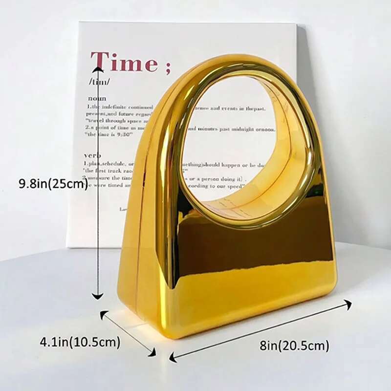 Golden Acrylic Glossy Box Evening Party Fashion Women's Small Square Crossbody Bag totes handbags women