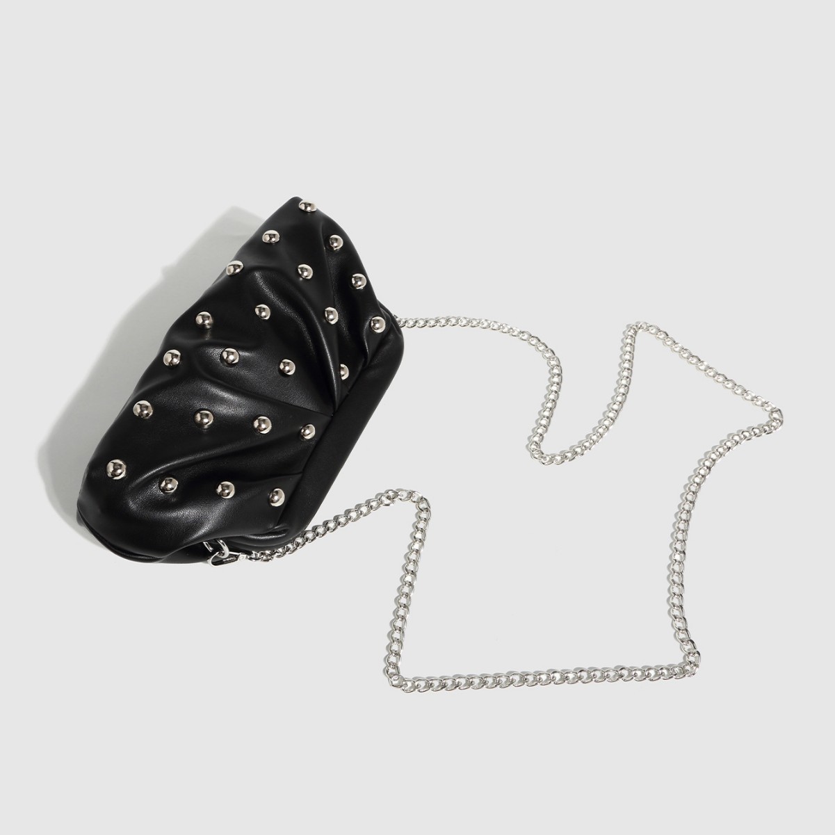 Chic Dumpling Design Handbag with Detailing - Multi-Functional Clutch or Shoulder Bag