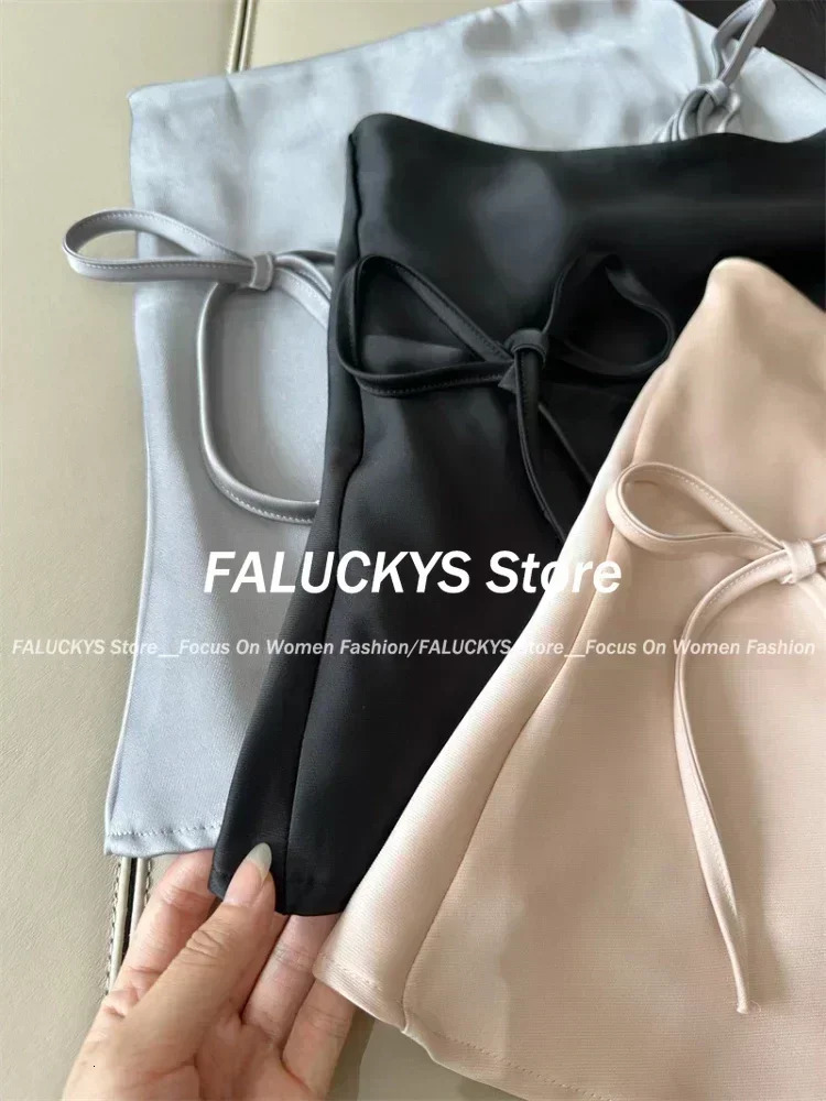 Bow Lace-up Satin Y2k Mini Skirts Women Pink Korean Style A-Line Skirts Summer High Waist Sexy Slim Sweet Short Skirts 250225