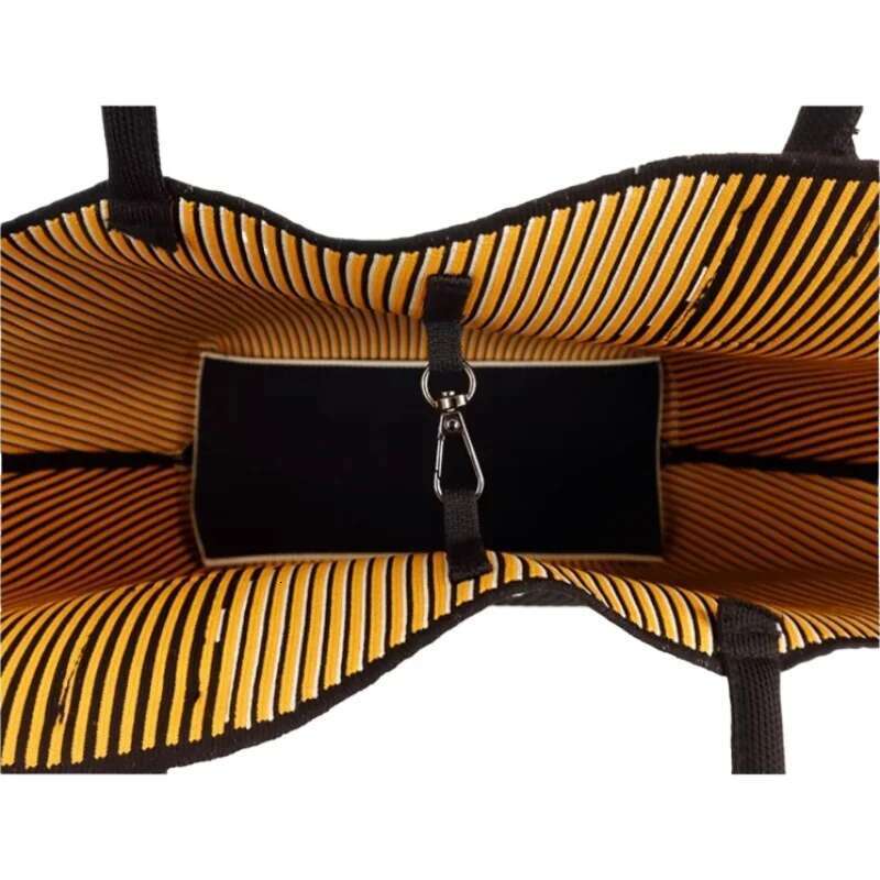 Original Designer Tote Bag Women Trend Fashion Chic Contrasting Knitted Animal Prints Handbag With Drawstring Interior Pocket