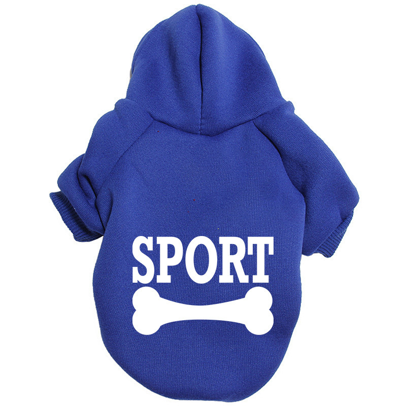 Dog Hoodie: Keep Your Pup Warm and Stylish with Dog Bone 'SPORT' Printed Sweatshirt Pet Clothes and Sweater Coat All in One Perfect for Wint