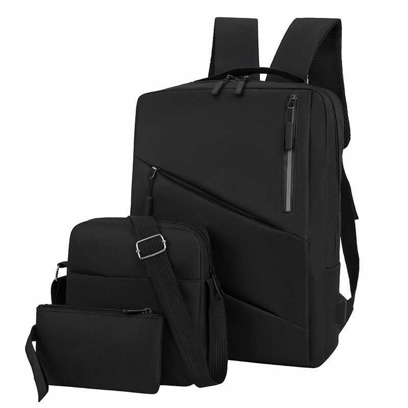 Business Backpack Multifunctional Usb Charging Computer 3Piece Set Backpack Mens Fashionable Large Capacity Backpack University Day Travel Bag 241225