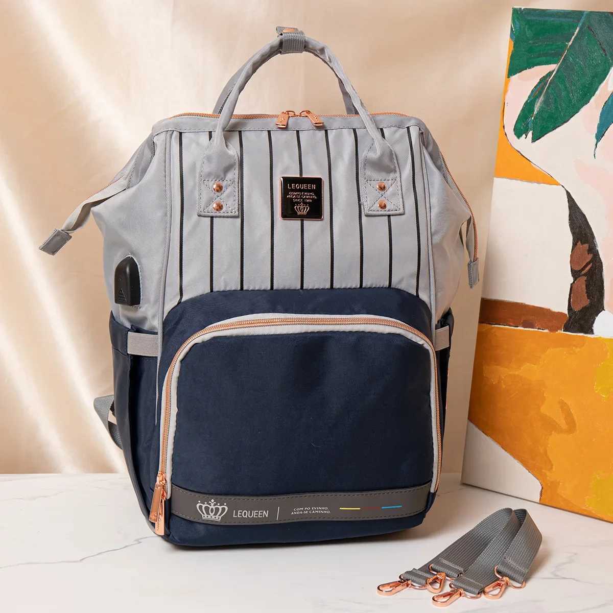 Diaper Bags LEQUEEN Waterproof Diaper Backpack Bag Maternity USB Nursing Bag Universal Large Woman Travel Baby Organizer Stroller Bags Y250227ANTN