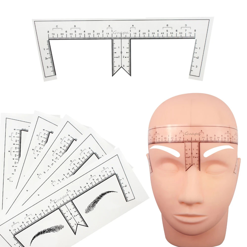 Disposable Tattoo Eyebrow Ruler Sticker with Brow Shape Ruler for Permanent Makeup Measurement Stencil Template 250224