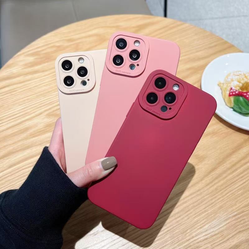 Suitable for iPhone 14 Promax phone case, Apple 13 Pro liquid silicone cover, Apple 16 anti drop protective case, 8 fashionable and simple candy color