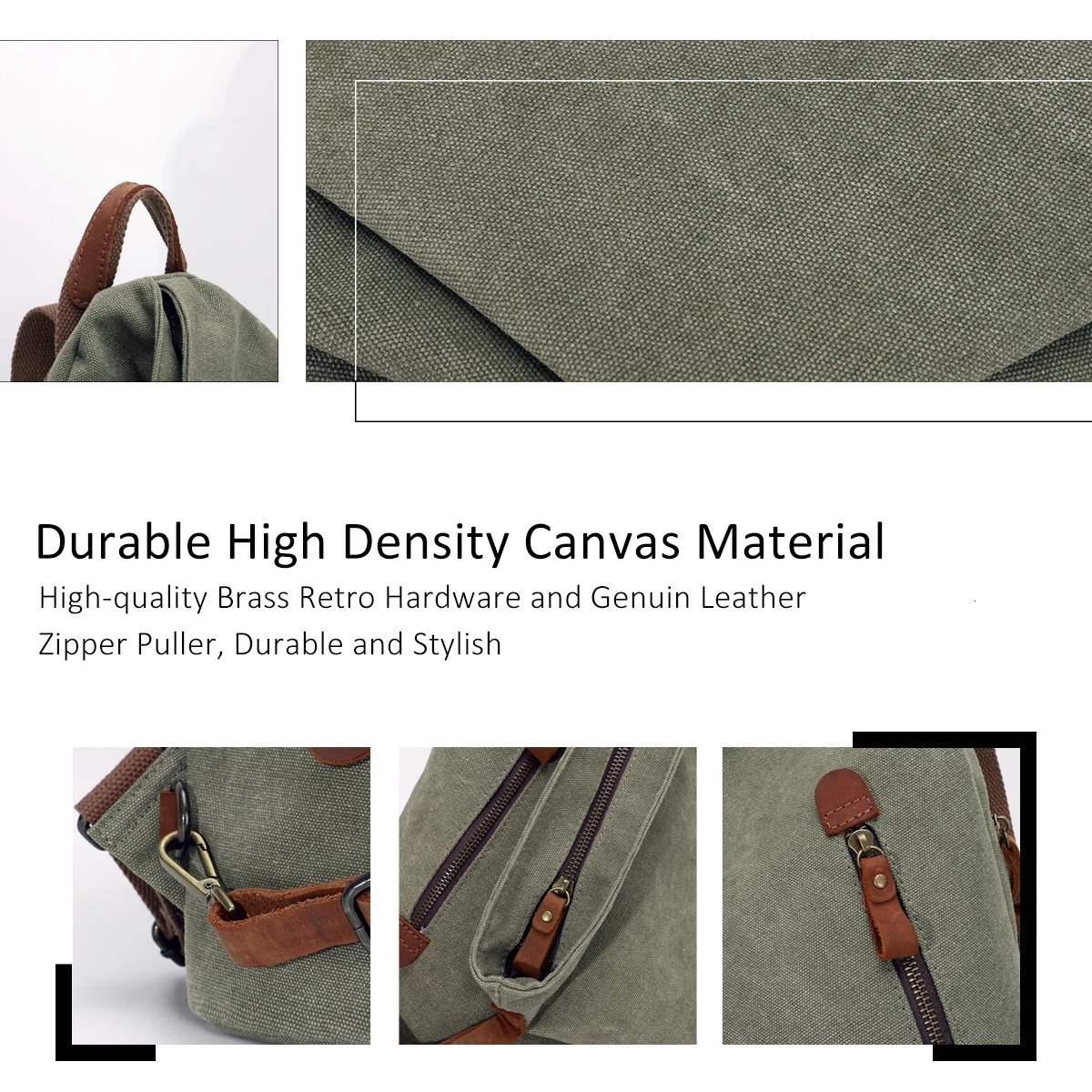 Ship from US KL928 Canvas Retro Backpack Large Leisure Day Bag Outdoor Travel 250227FBB