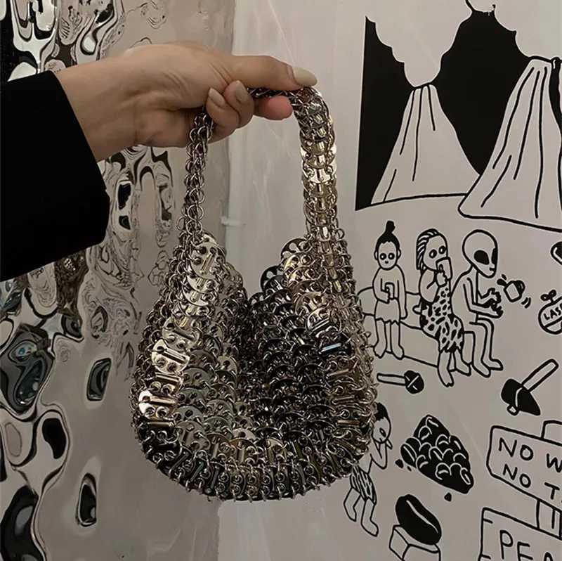 New Arrival Womens Bag Trend luxury Designer Handbag Metal Chain Tote Bag Hollow Evening Bag Clutch Female Travel Holiday Shoulder Bag T250227