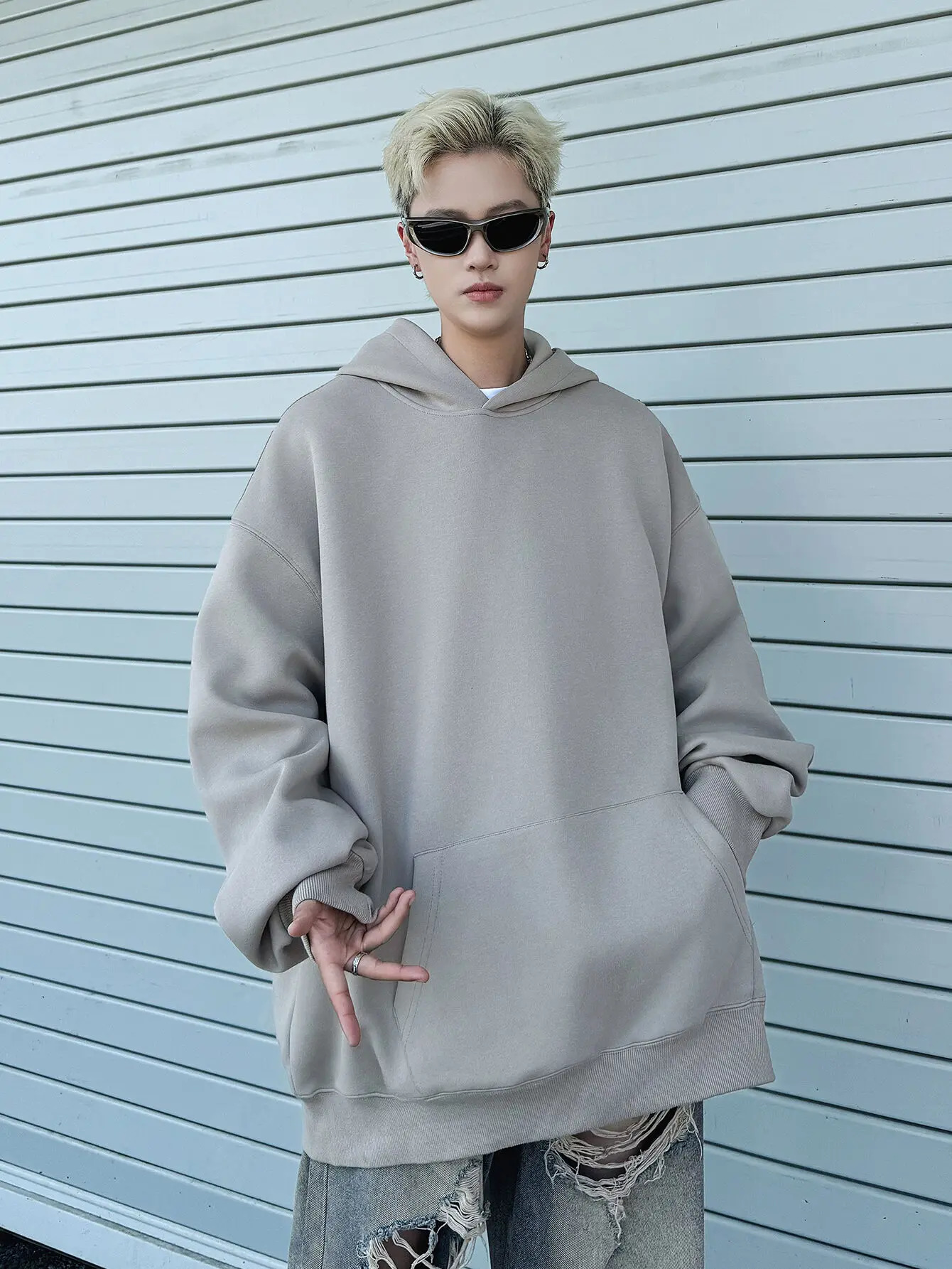Gothic High Street Style Men Hoodies Baggy Autumn Fashion Clothing Solid Color Basic Sweatshirts Harajuku Male Hooded Pullovers 250227