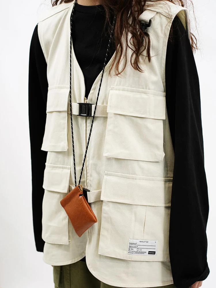 Techwear Vests Women Vintage Spring Autumn Coat ned Couples Allmatch Sleeveless Outwear Japanese Harajuku Aesthetic Ins 250226