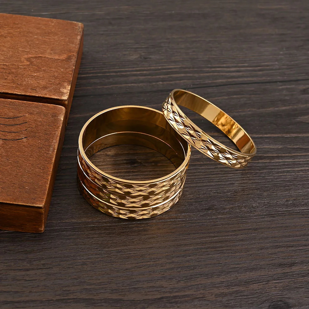 45MM Dubai Baby Cute Bangles For Women Ethiopian Jewelry Gold Color Bangles Bracelets Girls Birthday Jewelry Gifts 250227