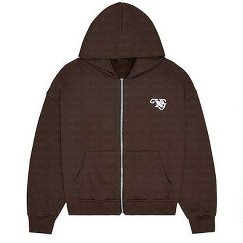 Autumn/Winter Season Y2K Loose Casual Embroidered Zipper Sports Hoodie for Men and Women Couples