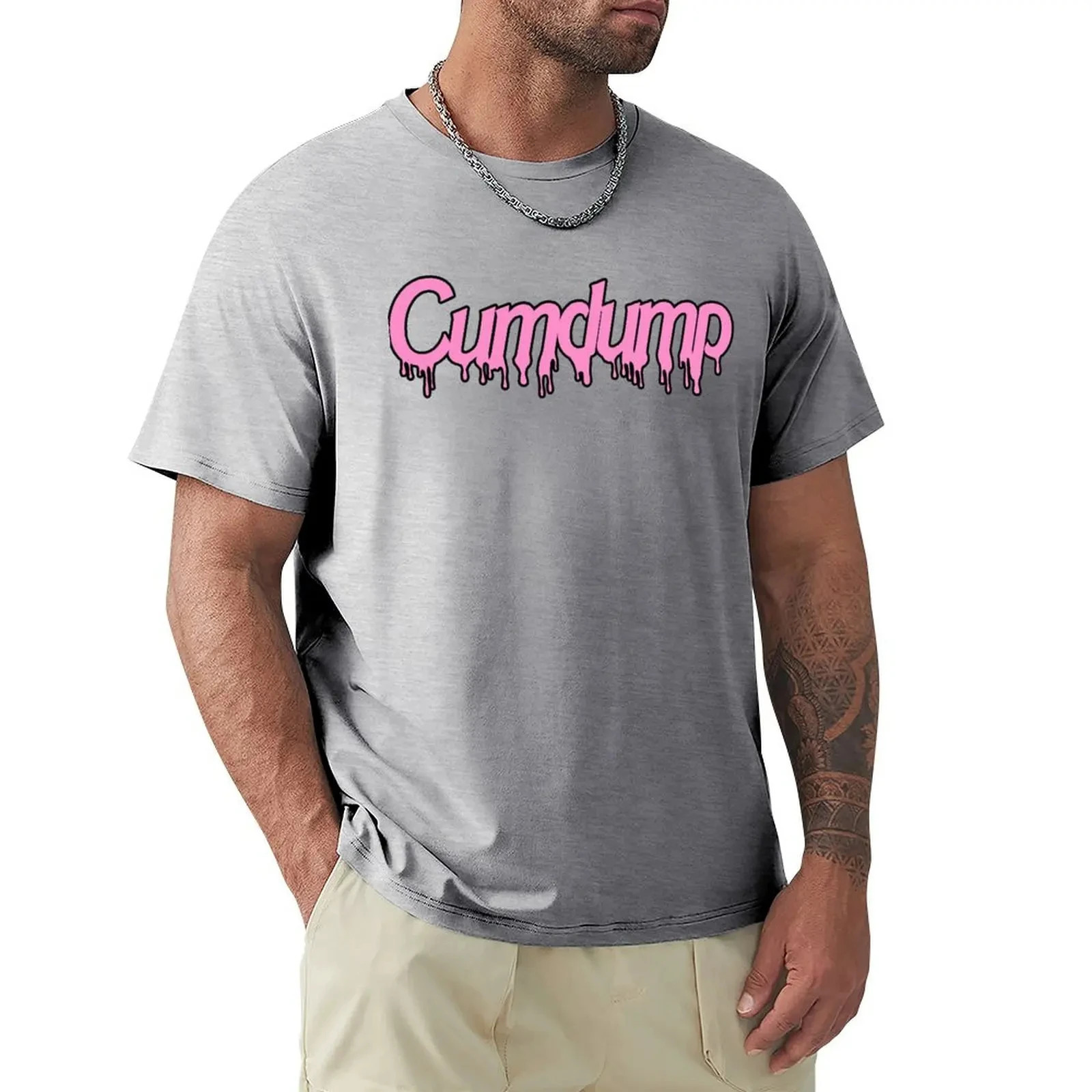 Streetwear Classic t shirt Cumdump T-shirt oversized cute tops workout shirts for men short sleeves pure cotton Male tops tees 250226