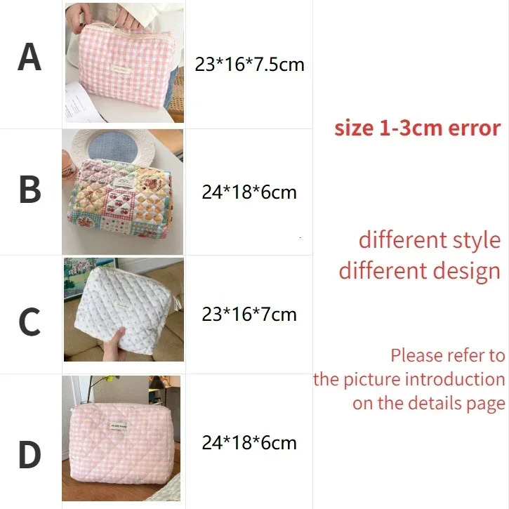 Ship from US Large capacity womens makeup bag casual small storage zippered 250227FBB