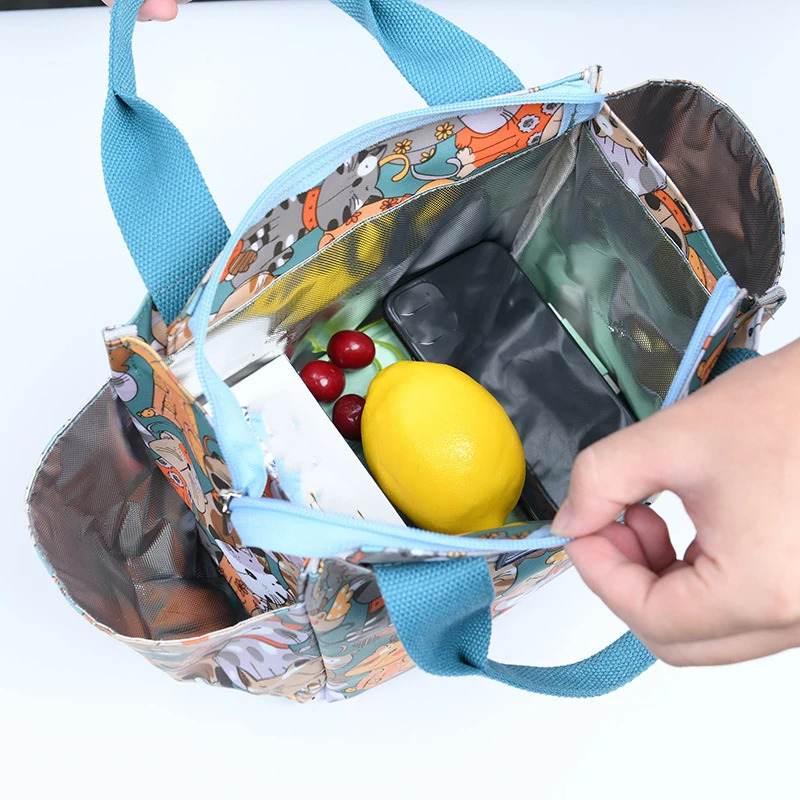 Ship from US Large capacity thermal insulation lunch bag Oxford cloth food storage picnic handbag portable cooler box 250227FBB