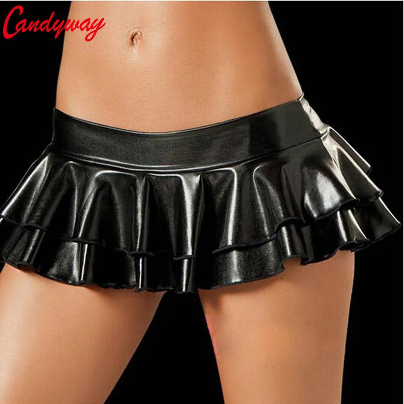 Min Sexy Latex Skirt Women Pole Dancing Club Wear Short Skirts 7 Colors Leather Micro Mini Skirts Dancing Skirt Erotic Fetish 250226