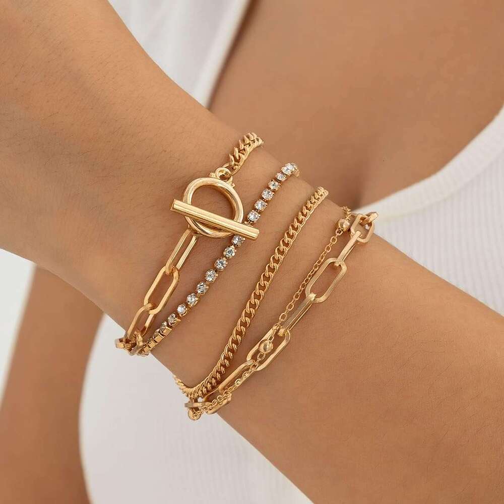 Bracelets Dainty Boho Stackable Bracelet Set Gold Chunky Layered k Bangle for Women