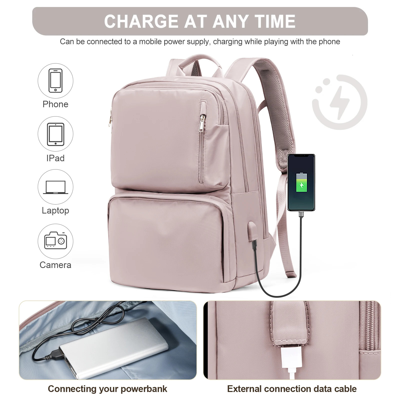 Ship from US Travel Backpack Women Carry On College for 156 Inch Laptop Nurse Teacher Mens Bag 250227FBB