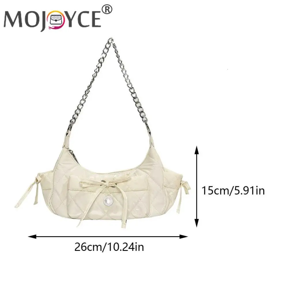 Ship from US Rhombus Chain Bowknot Shoulder Bag with Adjustable Strap Y2K Purse PU Leather Fashion Handbag Everyday for Women and Girls 250227FBB
