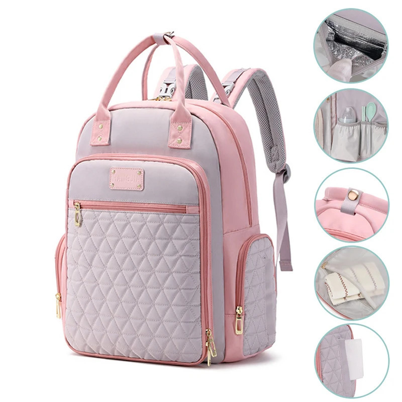 Fashion Mommy Diaper Bags Mother Large Capacity Travel Nappy Backpacks multi-functional Convenient Baby Nursing Bags 250227