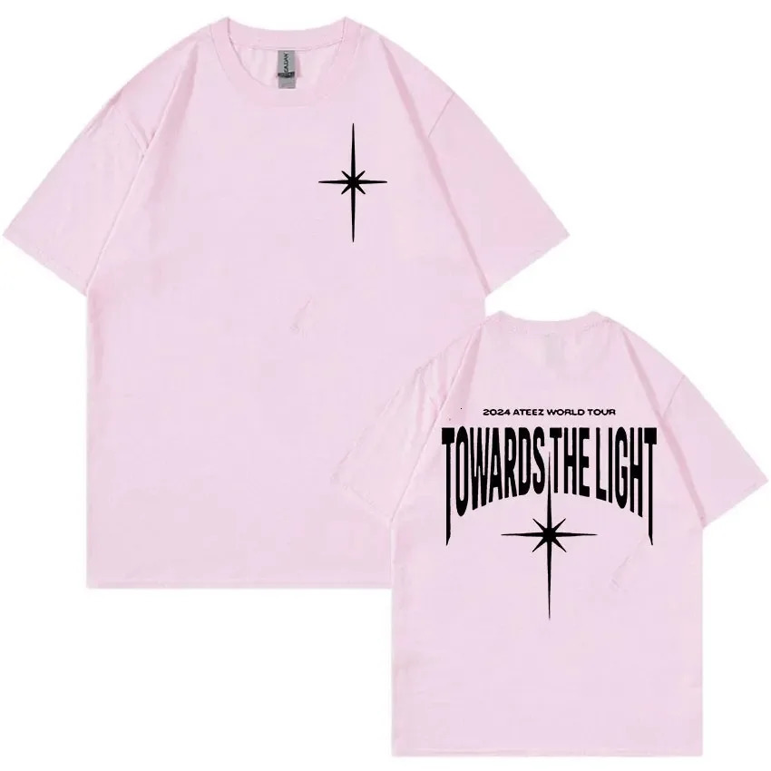 ATEEZ World Tour Men Cotton T-shirt Fashion Big Size Top Casual Short Sleeve Streetwear Classic Print Tee 4XL 250227