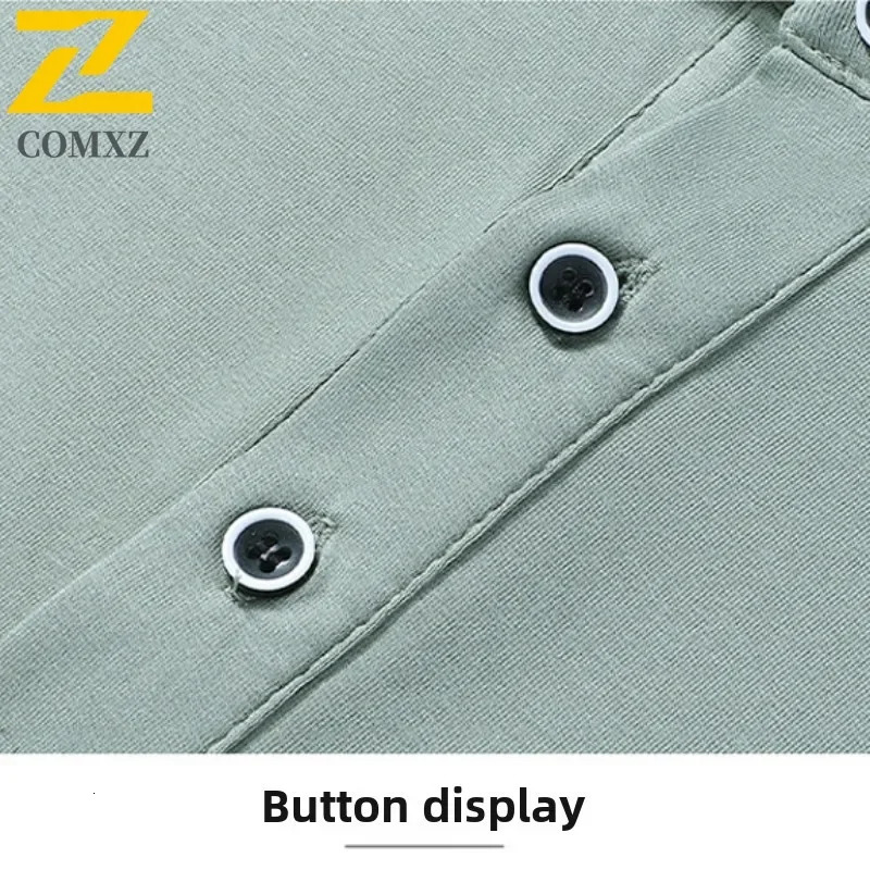 2025 Short Sleeve Mens Minimalist Pure Cotton Popsicle Cotton Selling POLO Shirt Business Casual Breathable Male T-shirt 250224