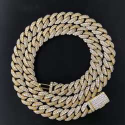 18 Inch 10Mm S Solid Sterg Sier White Gold Out Dia VVS Moissanite Cuban K Miami Chain Necklace Men