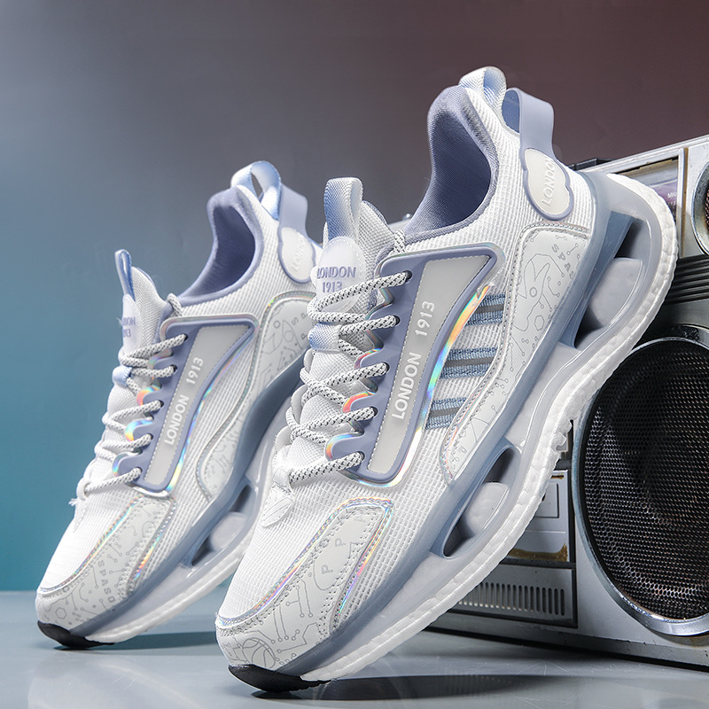 2025 new Summer mesh breathable and odorless high-end sports shoes for men, lightweight and shock-absorbing thick soled running shoes