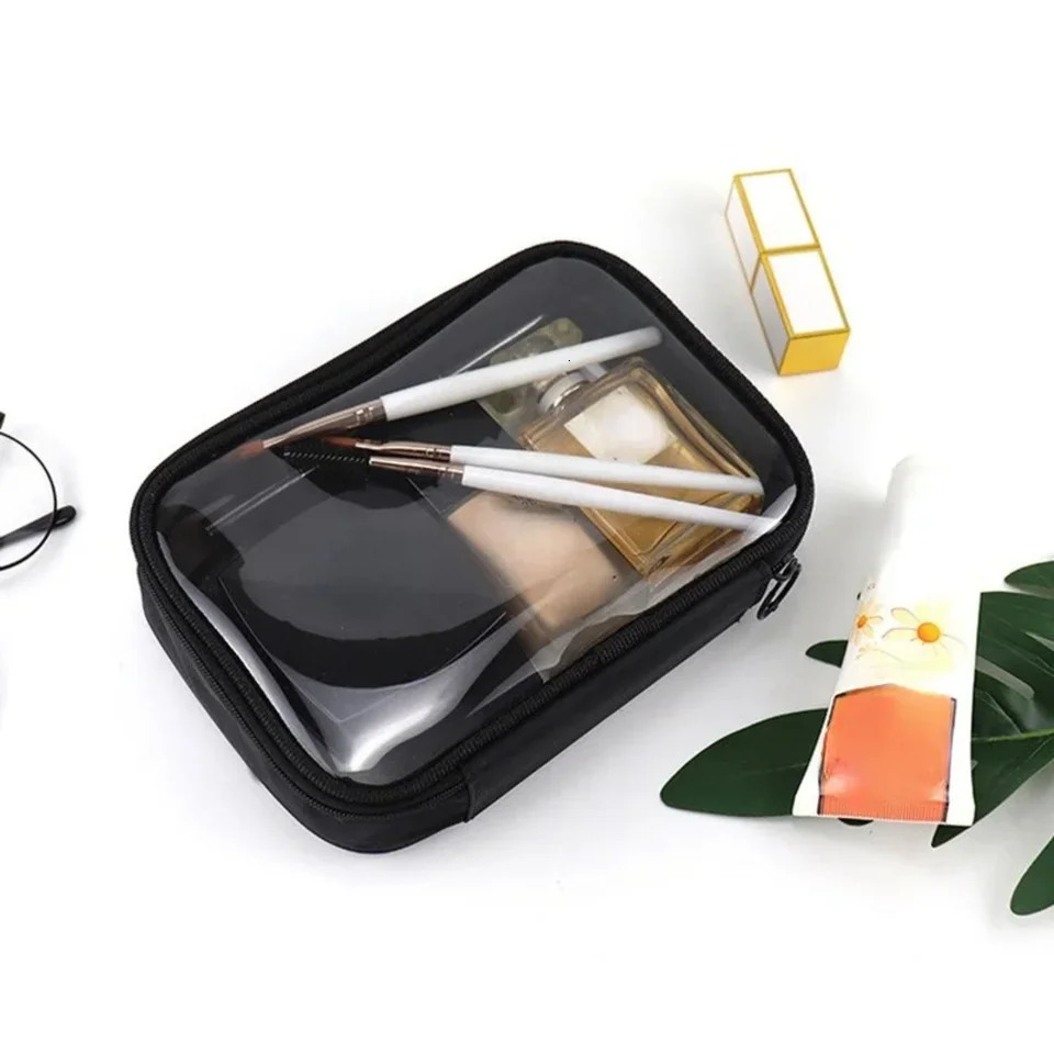 Ship from US Waterproof Transparent Cosmetic Bath Bags Kit Women Make Case Travel Zipper Clear Makeup Beauty Wash Organizer 250227FBB