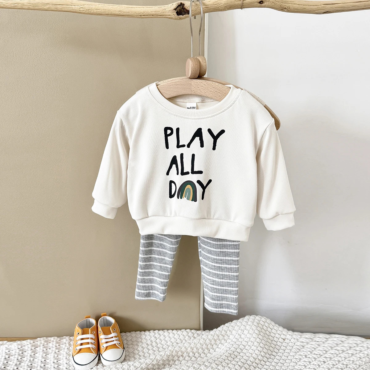 Baby Girl Clothing Sets Letter Print Pullover Infant Suit Boys Spring Autumn Long Sleeve TopBottom Stylish Toddler 2Pcs 250227