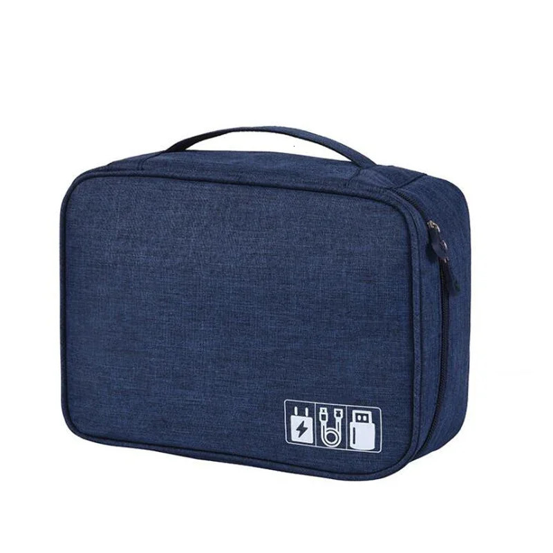 Ship from US Travel Cable Bag Portable Digital USB Gadget Organizer Charger Wires Cosmetic Zipper Pouch Kit Case Accessories Supplies 250227FBB