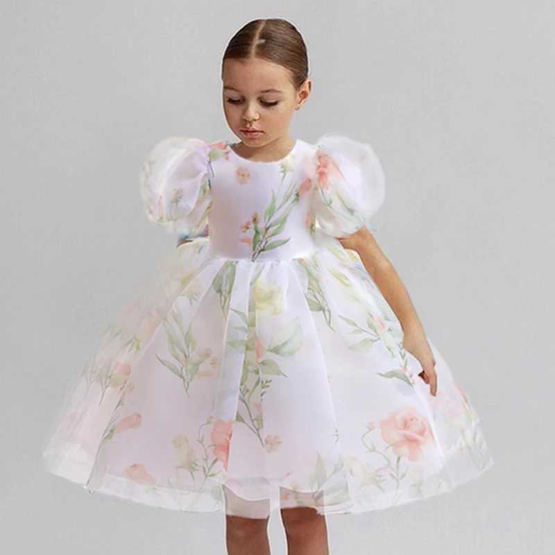 Girl's Dresses Child Evening Flower Pageant Dresses Girls Princess Dress Lace Tulle Wedding Party Formal Bridesmaid Tutu Fluffy Prom Gown Y250227