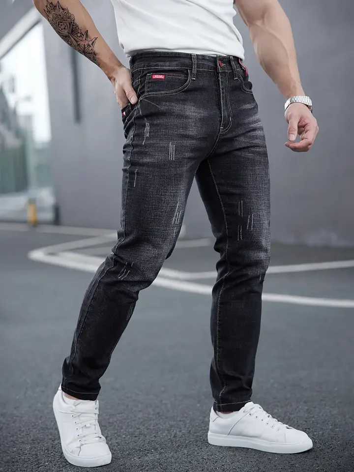 2024 Mens Slim Casual Street Classic Skinny Jeans Pencil Jeans Trendyy Stretch Style Comfortable Casual Fashion Versatile X250227