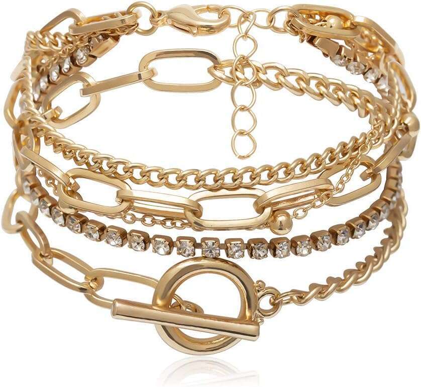 Bracelets Dainty Boho Stackable Bracelet Set Gold Chunky Layered k Bangle for Women