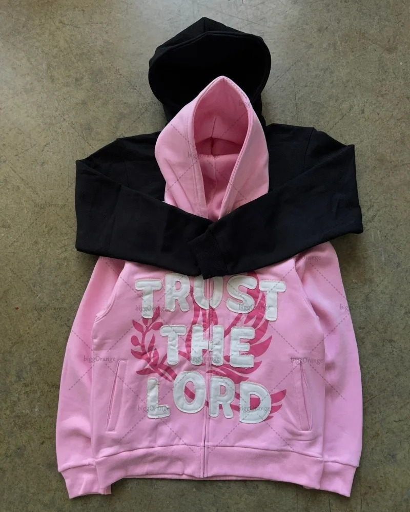 Retro Colorful Harajuku Y2K Clothing Women Street Hiphop Punk Oversized Sweatshirt Goth Cross Trendy Casual Zipper Hoodie Men 250227