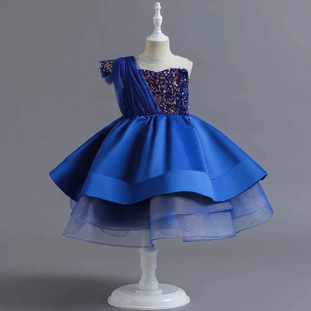 Girl's Dresses Fashion Girls Dresses for Party and Wedding Lace Mesh Sleeveless Girls Sequin Dress Summer Girls Party Dress 2-13 Years Y2502278LT