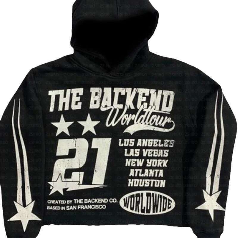 American high street hoodie, niche letter printed top, autumn loose and warm couple hoodie