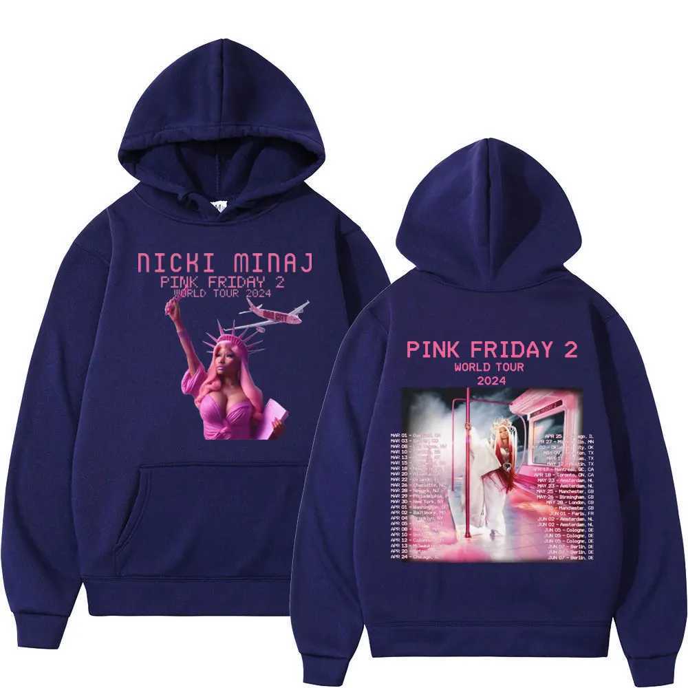 Nicki Minajs 2024 World Tour Printed Hoodie Album 2 Graphic Hoodie Sportswear Mens Hip Hop Vintag Hoodie X250227