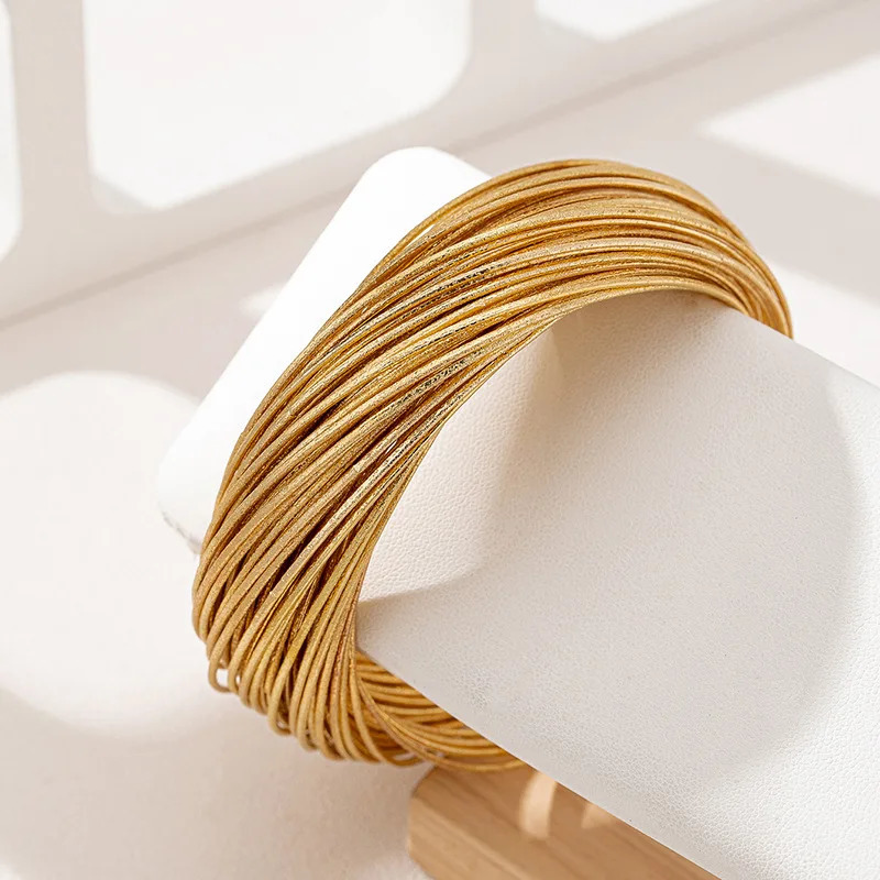 Vintage Hyperbolic Layered Gold Plated Wide Wire Bracelet Bangle for Women Exaggerated Wrist Wrap Bangle Hand Jewelry Gift 250227