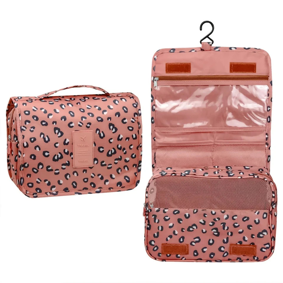 Ship from US Portable travel organizer bag with hanging cosmetics hooks ladies restroom waterproof pocket bathroom 250227FBB