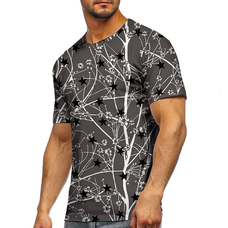 Designer Fashion Trend Versatile Summer New 3D Printed 2025 Casual Short Sleeved T-shirt Men's Clothing