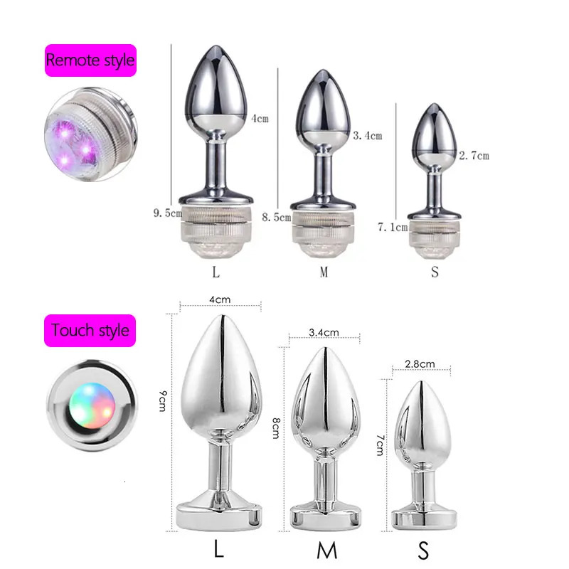 Led Butt Plug Metal Anal Plug With Light Sex Games For Couples Luminous Anal Cork Prostate Massage Buttplug Tail Erotic Toys 250227