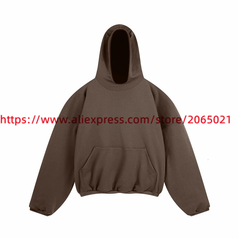 Double Layered West Hoodie Men Women Season 6 Thick Feavy Fabric Hooded Ye Collar Tag Pocket Pullovers 250226