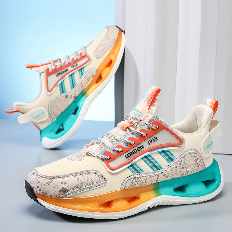 2025 new Summer mesh breathable and odorless high-end sports shoes for men, lightweight and shock-absorbing thick soled running shoes