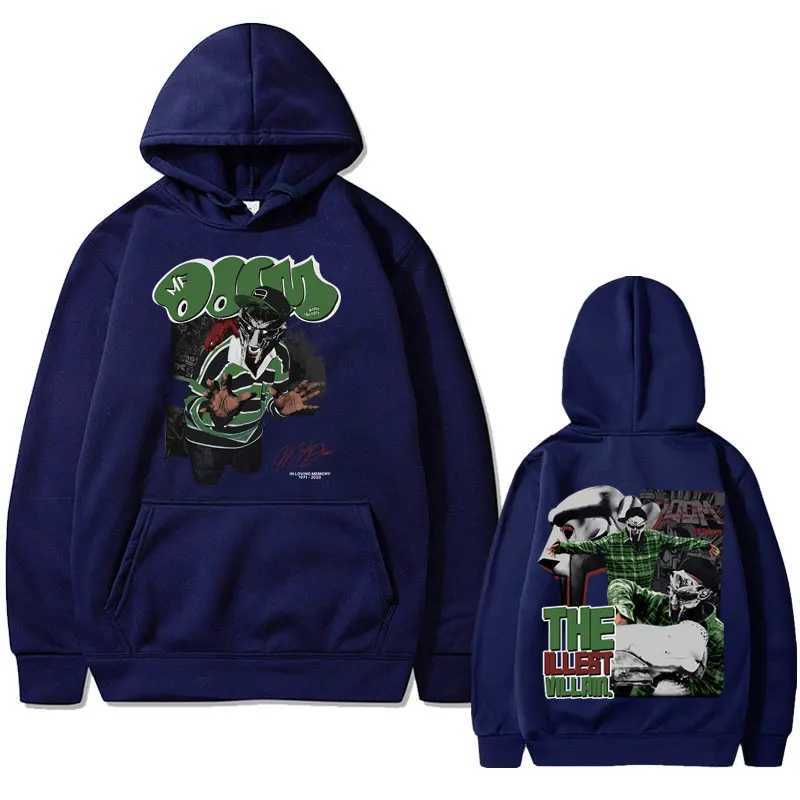 Rapper Mfdoom Madvillainy The Illest Villains Double Sided Print Hoodie Men Loose Hip Hop Sweatshirts Men Flce Cotton Hoodies X250227