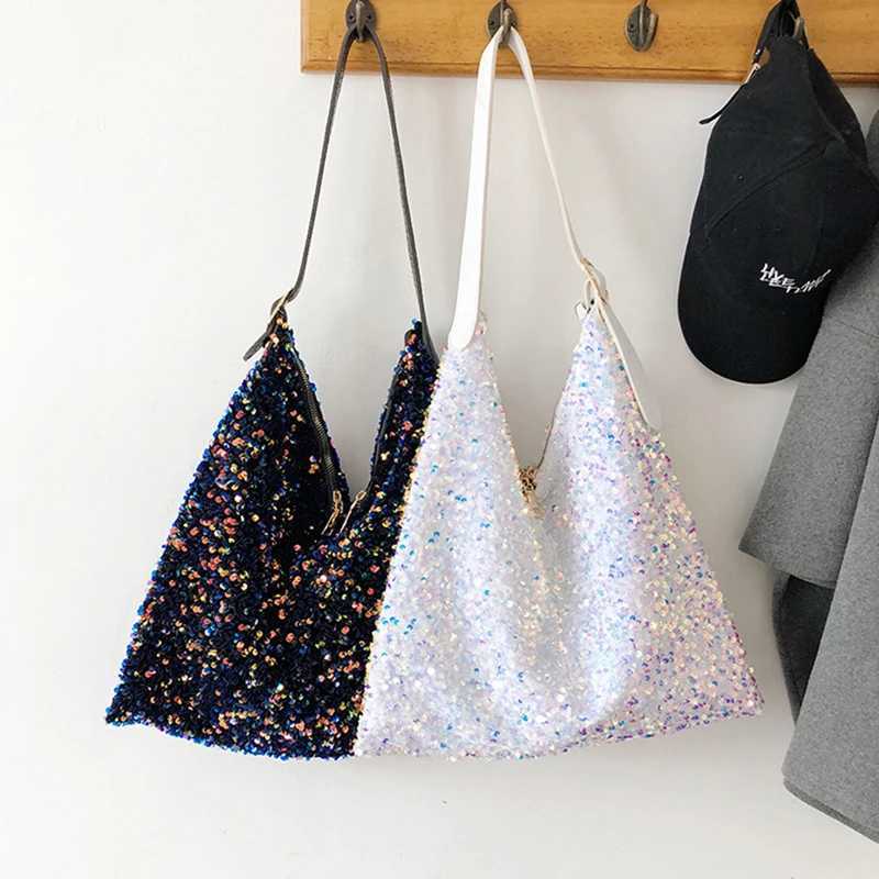Luxury sequined womens shoulder bag designer handbag wallet Fi shiny large capacity homeless bag womens travel shopping handbagXJ250227