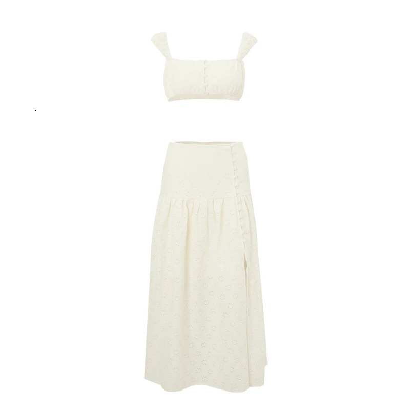 Candy Y2K Lace Floral Two Piece Sets Summer Elegant Outfits Square Neck Front Breasted Crop Top Long Dress Sets Festival Club 250226