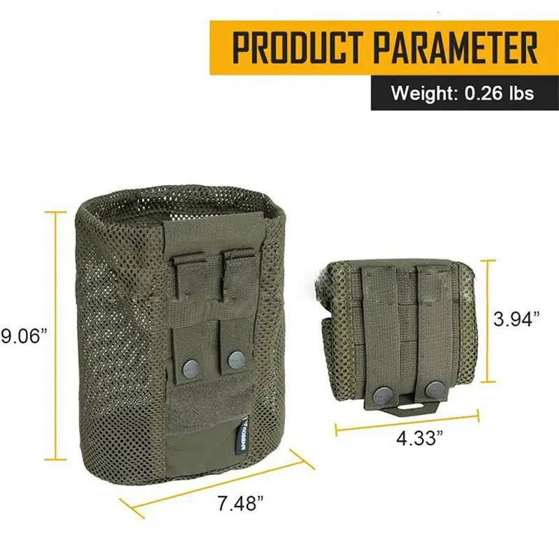 Ship from US Hunting Fanny Pack for Men Tool Pouch Storage Bag Drawstring Mesh Pocket Folding Utility 250227FBB